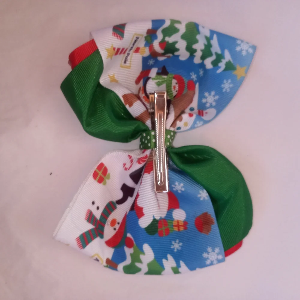 Christmas girls bow handmade ( box Home )